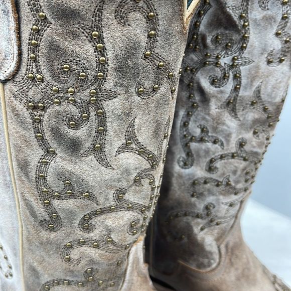 JB Dillon Reserve Boots Snip Toe Studded Distressed Coloring Cowboy NEW … - Picture 2 of 10